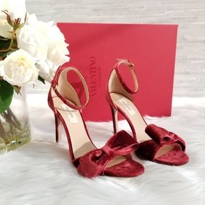 New Valentino Garavani Red Velvet Sandals